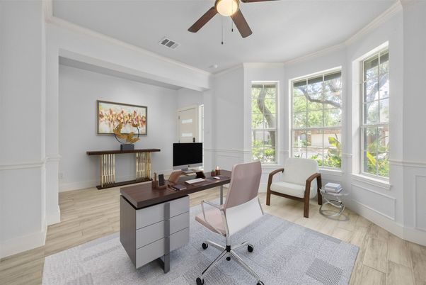 Home Office, Interior, Wood Texture Flooring