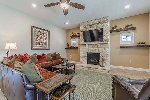 Fireplace, Interior, Living room, Recessed Lighting