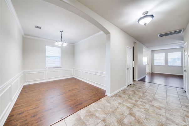 Chandelier, Empty room, Interior, Wood Texture Flooring