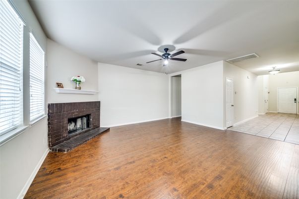 Empty room, Fireplace, Interior, Wood Texture Flooring