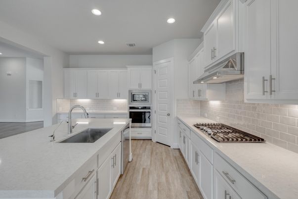 Interior, Kitchen, Recessed Lighting, Wood Texture Flooring
