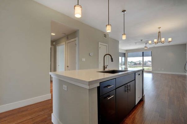 Chandelier, Interior, Kitchen, Pendant Lights, Recessed Lighting, Wood Texture Flooring