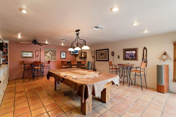 Billiard Table, Chandelier, Dining room, Game Room, Interior, Recessed Lighting