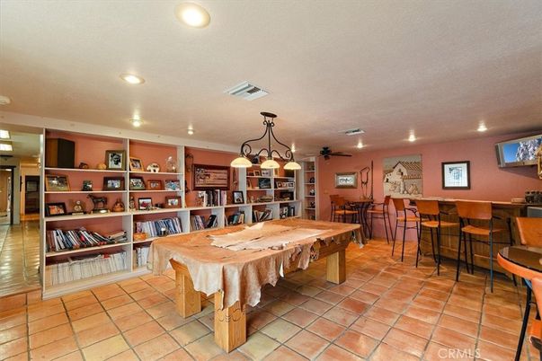 Billiard Table, Chandelier, Game Room, Interior, Recessed Lighting
