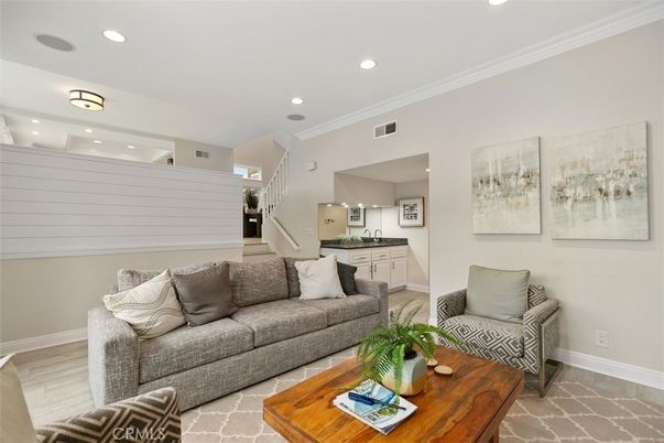 Interior, Kitchen, Living room, Recessed Lighting, Wood Texture Flooring
