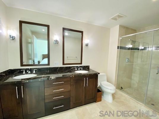 Bathroom, Dual Sink Vanities, Glass Shower, Interior