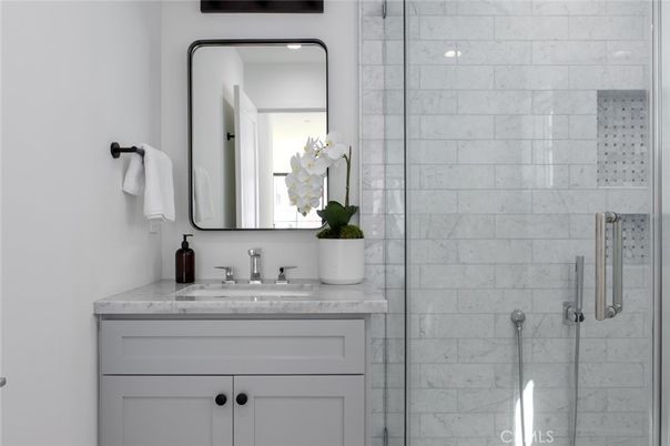 Bathroom, Glass Shower, Interior, Marble Walls