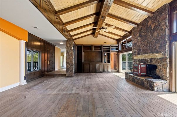 Fireplace, Interior, Stone Walls, Wooden Beams, Wooden Ceilings, Wood Texture Flooring