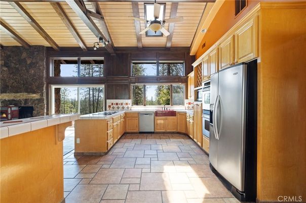 Interior, Kitchen, Stainless Steel Appliances, Wooden Ceilings
