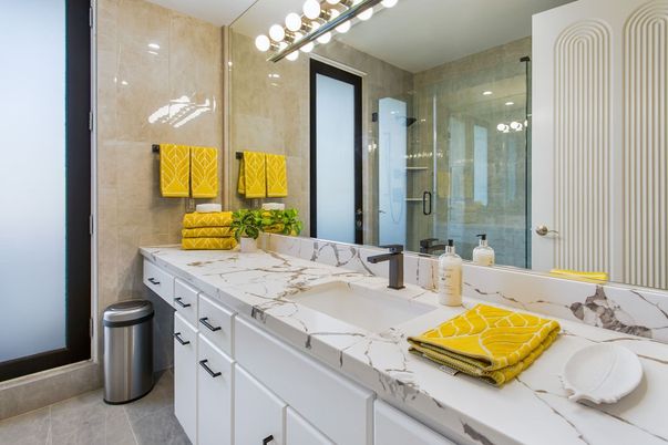 Bathroom, Dual Sink Vanities, Glass Shower, Interior