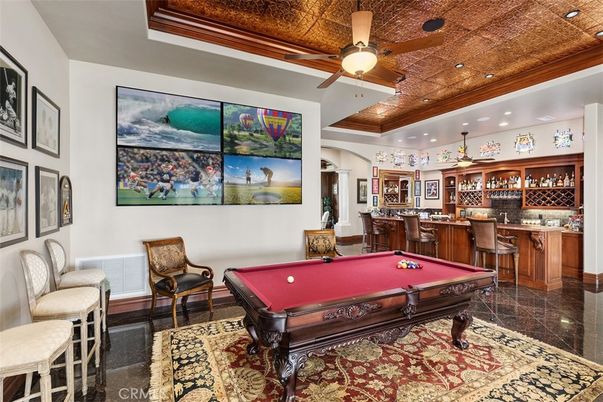 Billiard Table, Game Room, Interior, Recessed Lighting