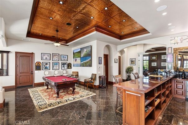 Billiard Table, Game Room, Interior, Recessed Lighting, Wooden Ceilings