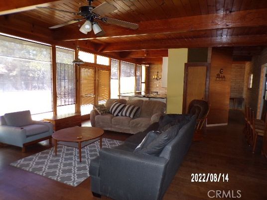Interior, Living room, Pendant Lights, Stone Walls, Wooden Beams, Wooden Ceilings, Wood Texture Flooring