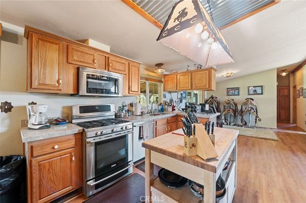 Interior, Kitchen, Stainless Steel Appliances, Wood Texture Flooring