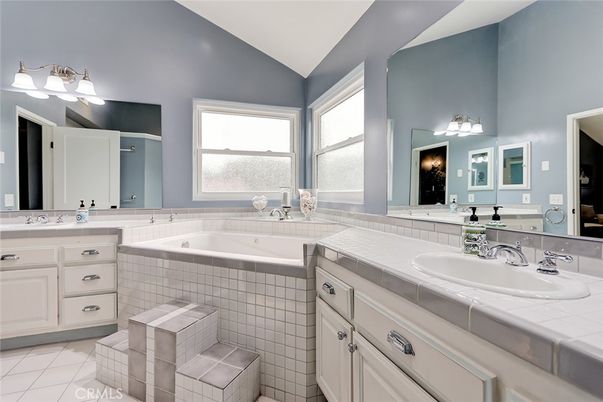 Bathroom, Dual Sink Vanities, Interior, Tile Countertops