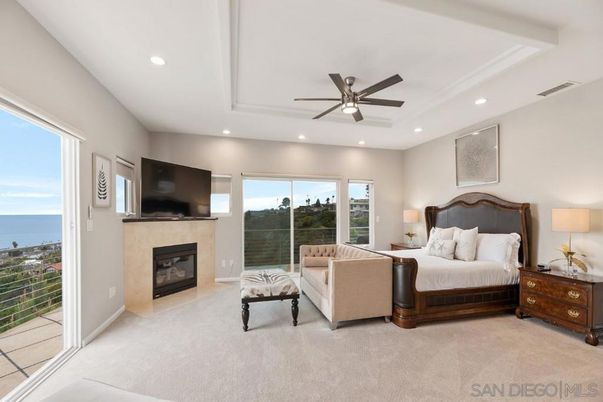 Bedroom, Fireplace, Interior, Recessed Lighting, Water