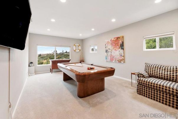 Billiard Table, Game Room, Interior, Recessed Lighting