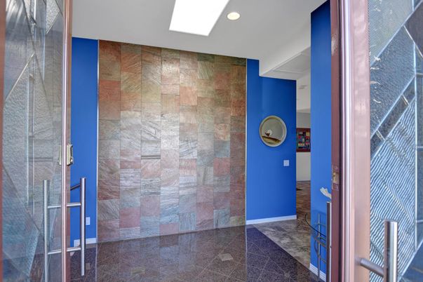 Empty room, Interior, Recessed Lighting, Stone Walls