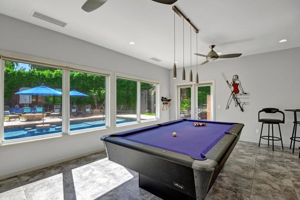 Billiard Table, Game Room, Interior, Recessed Lighting