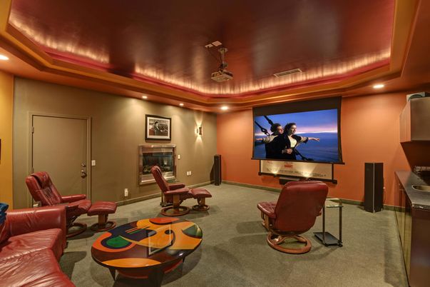 Interior, Projection Screen, Recessed Lighting, Theatre Room