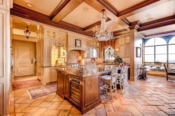 Chandelier, Interior, Kitchen, Recessed Lighting, Wooden Beams