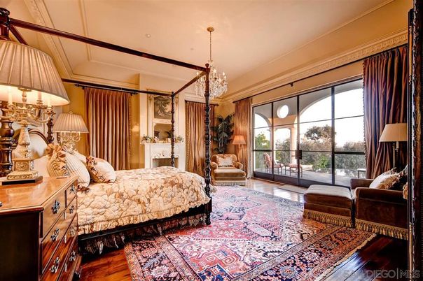 Bedroom, Chandelier, Interior, Recessed Lighting, Wood Texture Flooring
