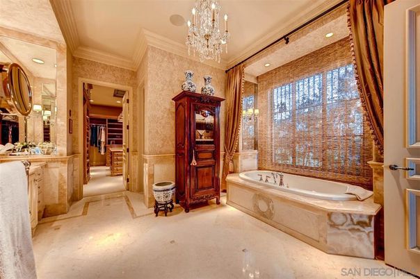 Bathroom, Chandelier, Interior, Recessed Lighting