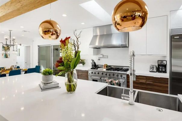 Interior, Kitchen, Pendant Lights, Recessed Lighting, Stainless Steel Appliances