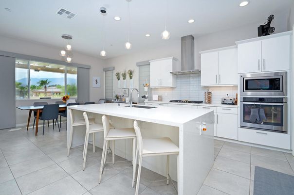Dining room, Interior, Kitchen, Pendant Lights, Recessed Lighting, Stainless Steel Appliances, Water