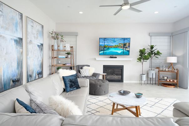 Fireplace, Interior, Living room, Recessed Lighting