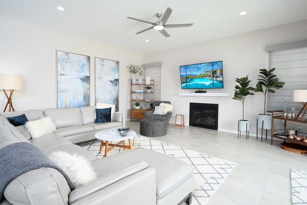 Fireplace, Interior, Living room, Recessed Lighting