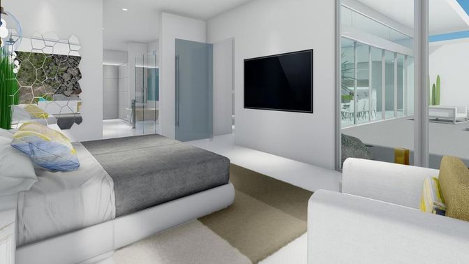 Bedroom, Interior, Recessed Lighting