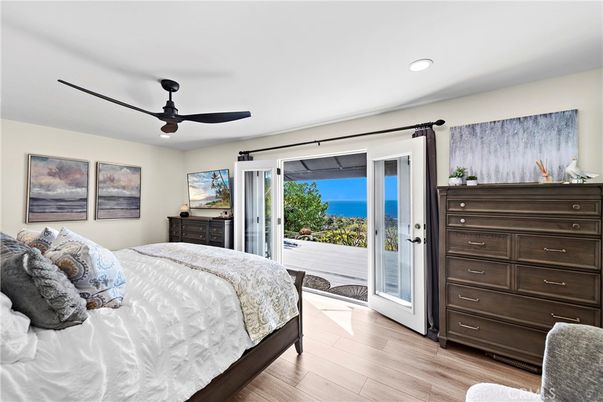 Bedroom, Interior, Recessed Lighting, Water, Wood Texture Flooring