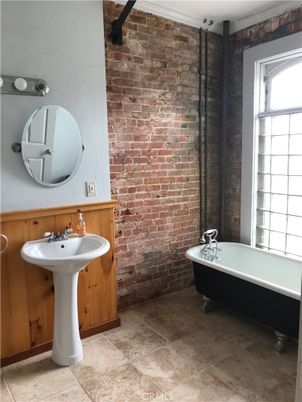 Bathroom, Dual Sink Vanities, Free Standing Baths, Interior, Stone Walls