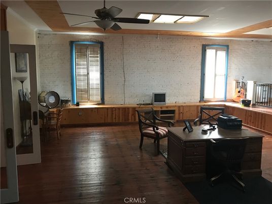 Home Office, Interior, Stone Walls, Wood Texture Flooring