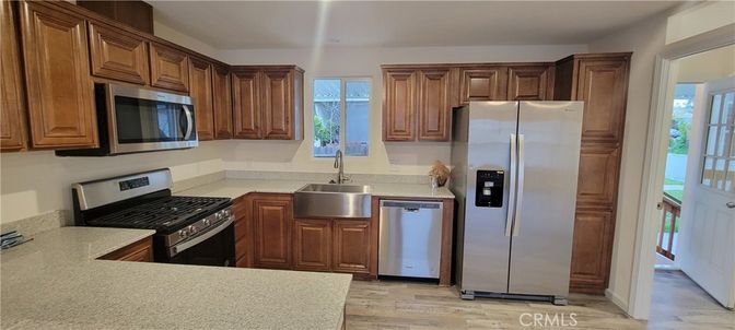 Interior, Kitchen, Stainless Steel Appliances, Wood Texture Flooring