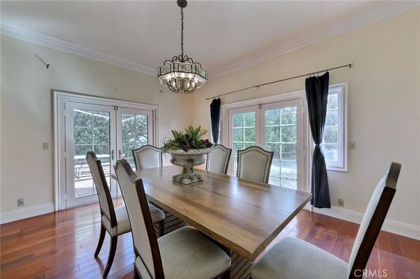 Chandelier, Dining room, Interior, Wood Texture Flooring