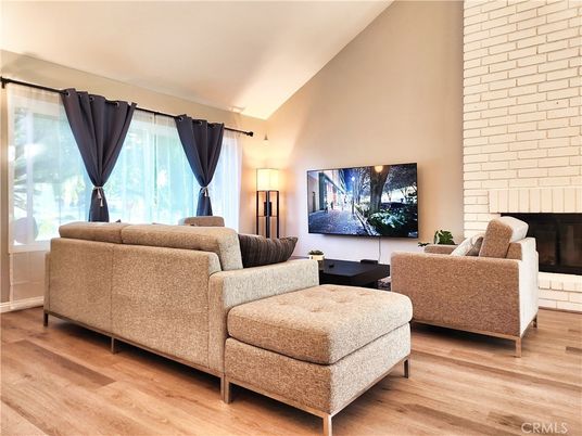 Fireplace, Interior, Living room, Stone Walls, Wood Texture Flooring