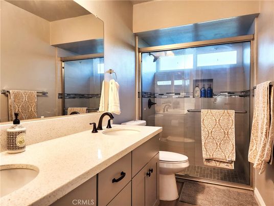 Bathroom, Dual Sink Vanities, Glass Shower, Interior