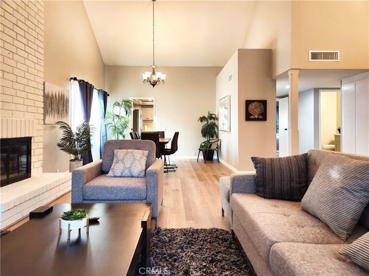 Chandelier, Dining room, Fireplace, Interior, Living room, Wood Texture Flooring