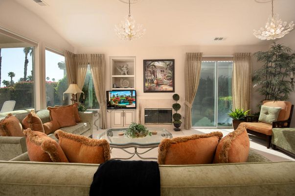 Chandelier, Fireplace, Interior, Living room