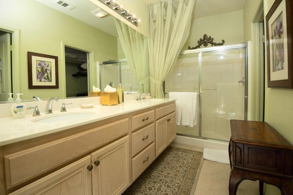 Bathroom, Dual Sink Vanities, Glass Shower, Interior