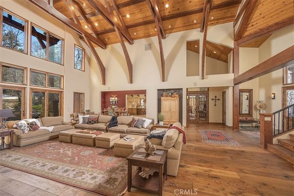 Interior, Living room, Recessed Lighting, Wooden Beams, Wooden Ceilings, Wood Texture Flooring