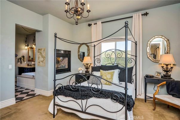 Bedroom, Chandelier, Interior
