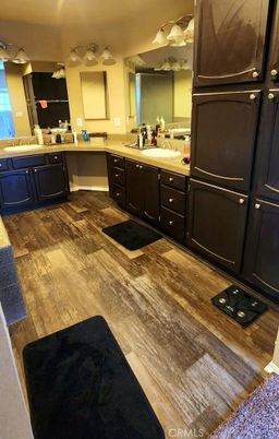 Bathroom, Dual Sink Vanities, Interior, Wood Texture Flooring