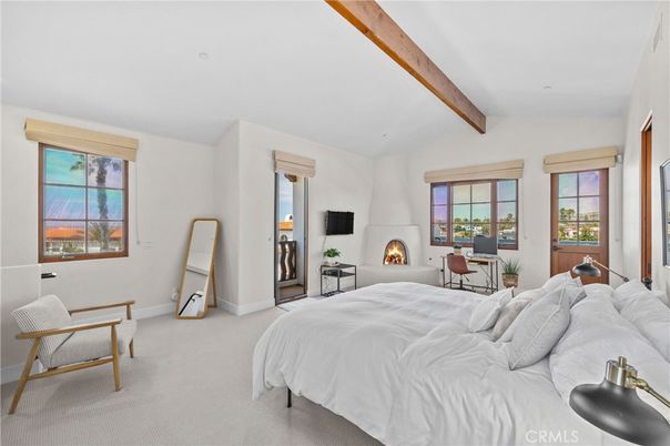 Bedroom, Fireplace, Interior, Wooden Beams