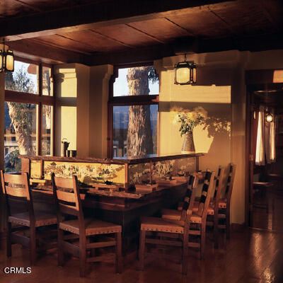 Dining room, Interior, Pendant Lights, Wooden Ceilings, Wood Texture Flooring