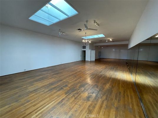 Chandelier, Empty room, Interior, Recessed Lighting, Wood Texture Flooring