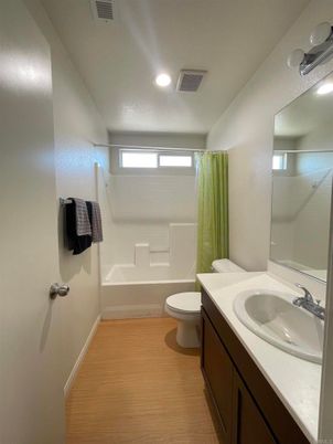 Bathroom, Interior, Recessed Lighting, Wood Texture Flooring