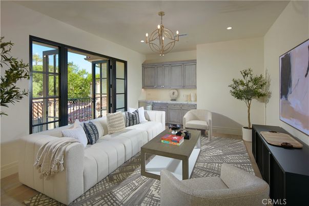 Chandelier, Interior, Living room, Recessed Lighting, Wood Texture Flooring
